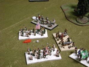 And on my left, the sneaky Antigonids sneak through the woods to attack my flank